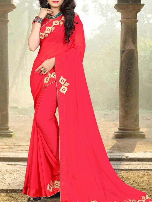 women's embroidered saree with blouse - 15132202 - Standard Image - 0