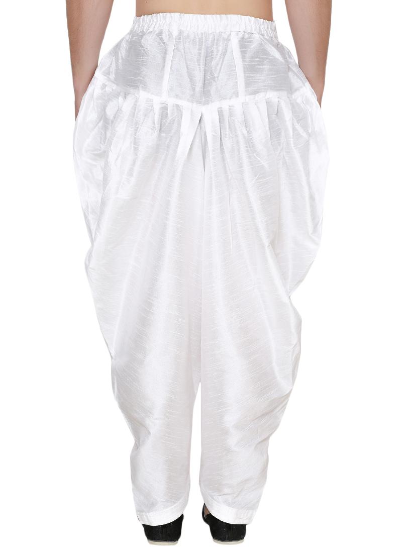 white silk blend dhoti - 15132815 - Standard Image - 2