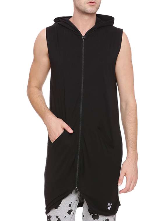 black solid asymmetric t-shirt