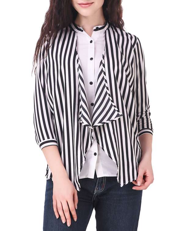 women's layered mandarin neck top