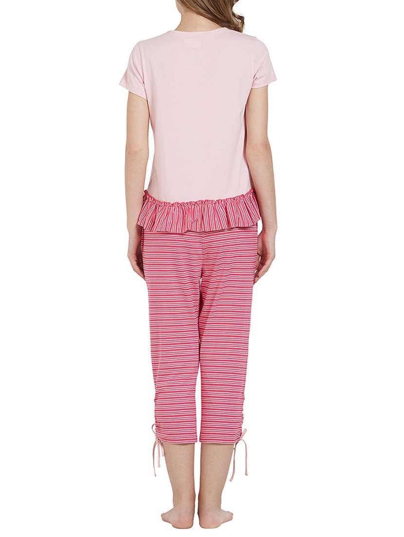 pink striped cotton nightwear set - 15138229 -  Standard Image - 2