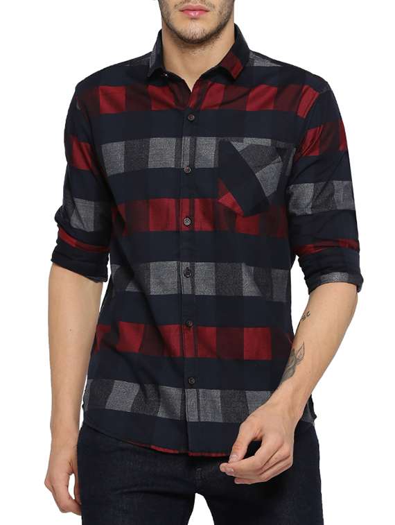 mens checks casual shirt