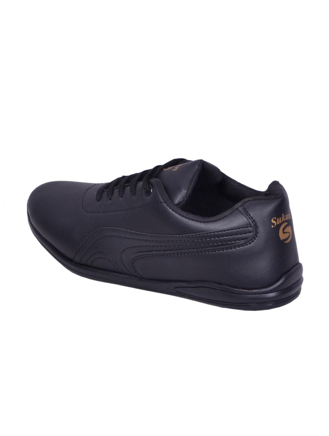 black leatherette lace up sneaker - 15141621 - Standard Image - 2