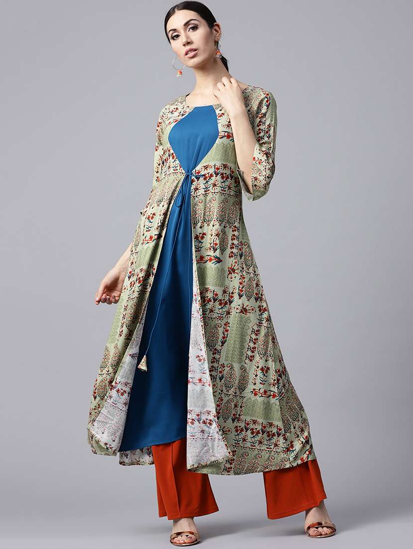 printed layered kurta