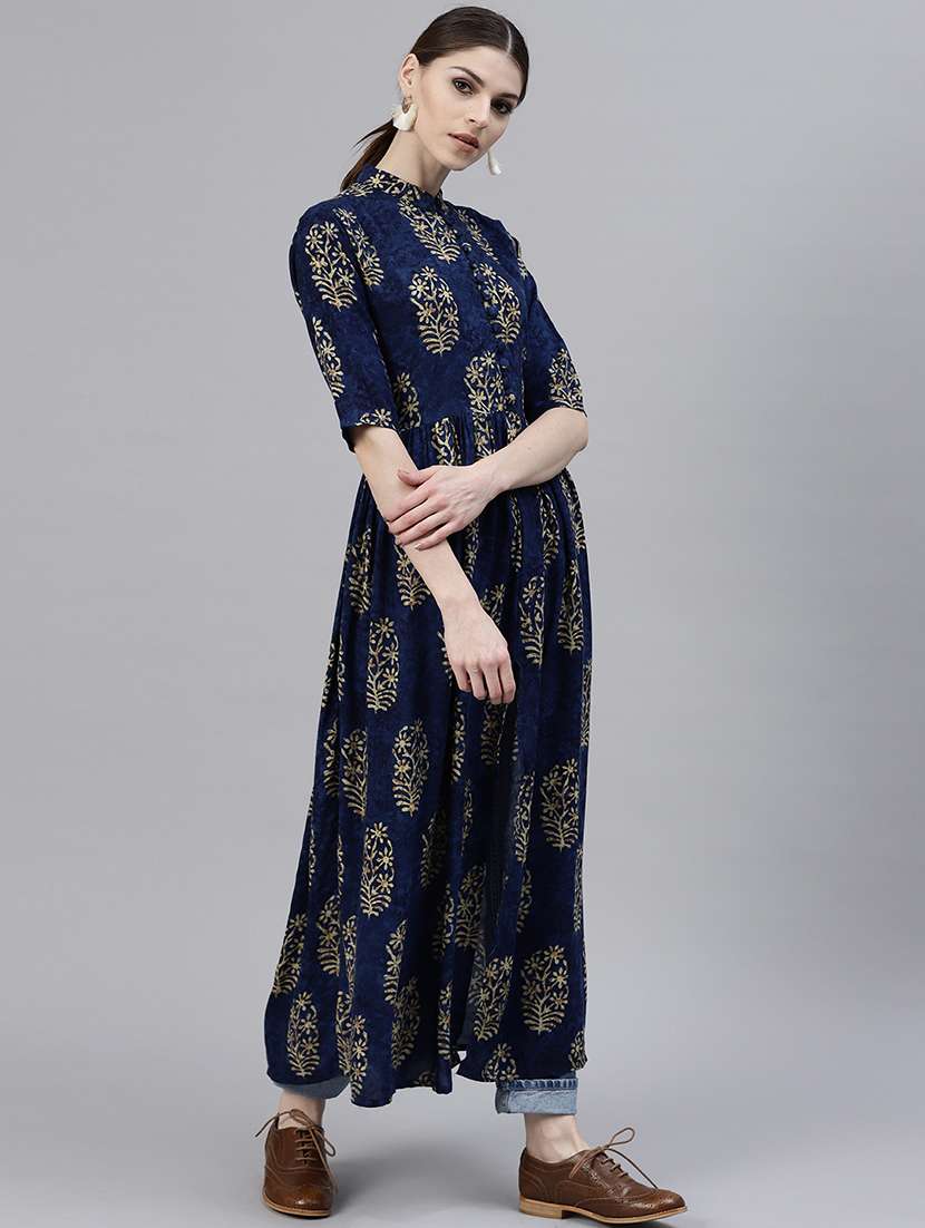 printed flared kurta