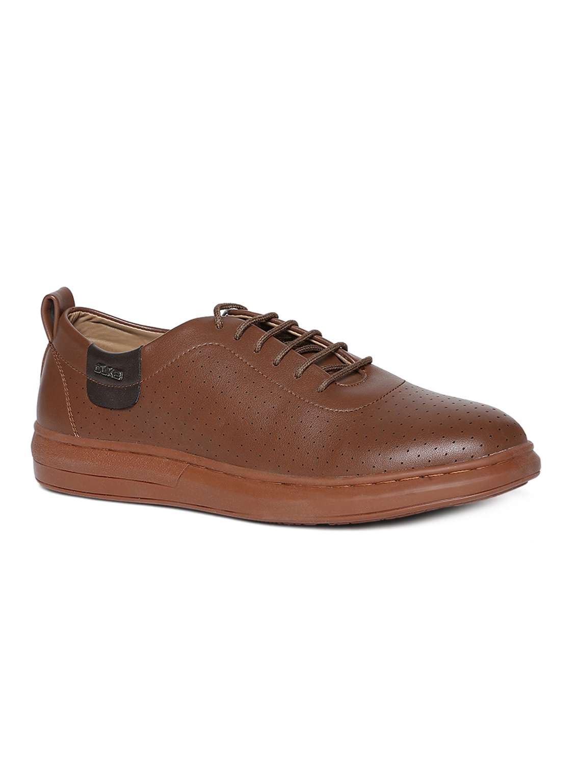 tan leatherette lace up sneaker