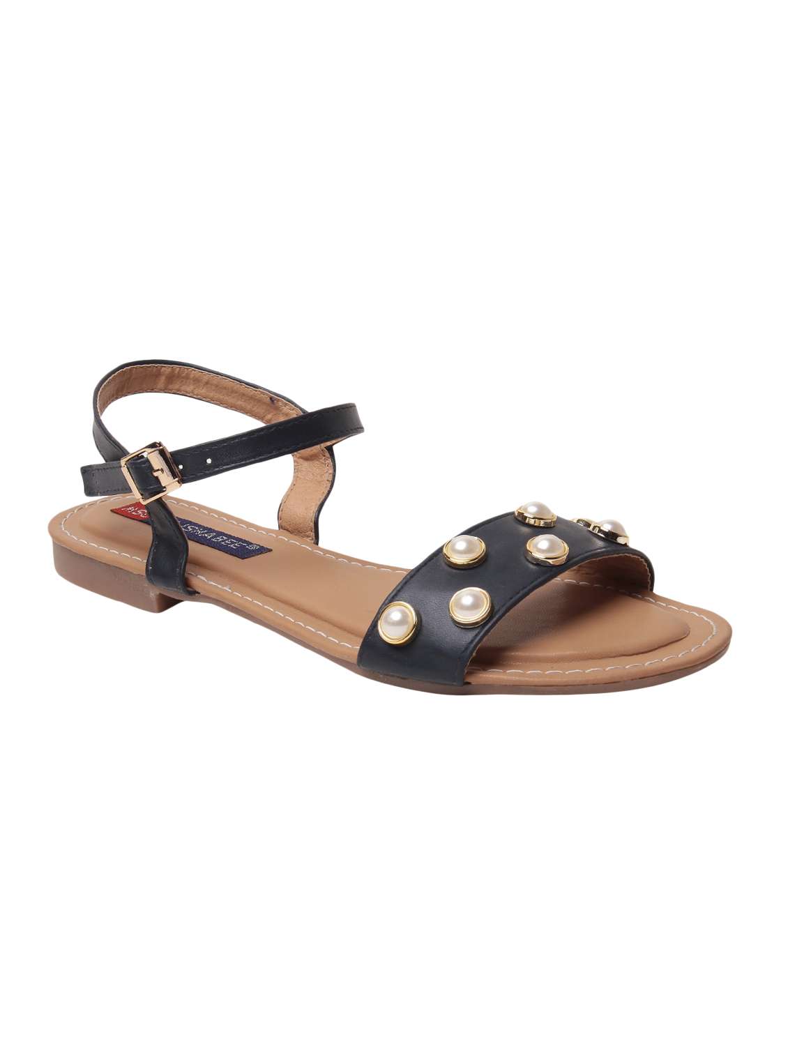 navy ankle strap sandal