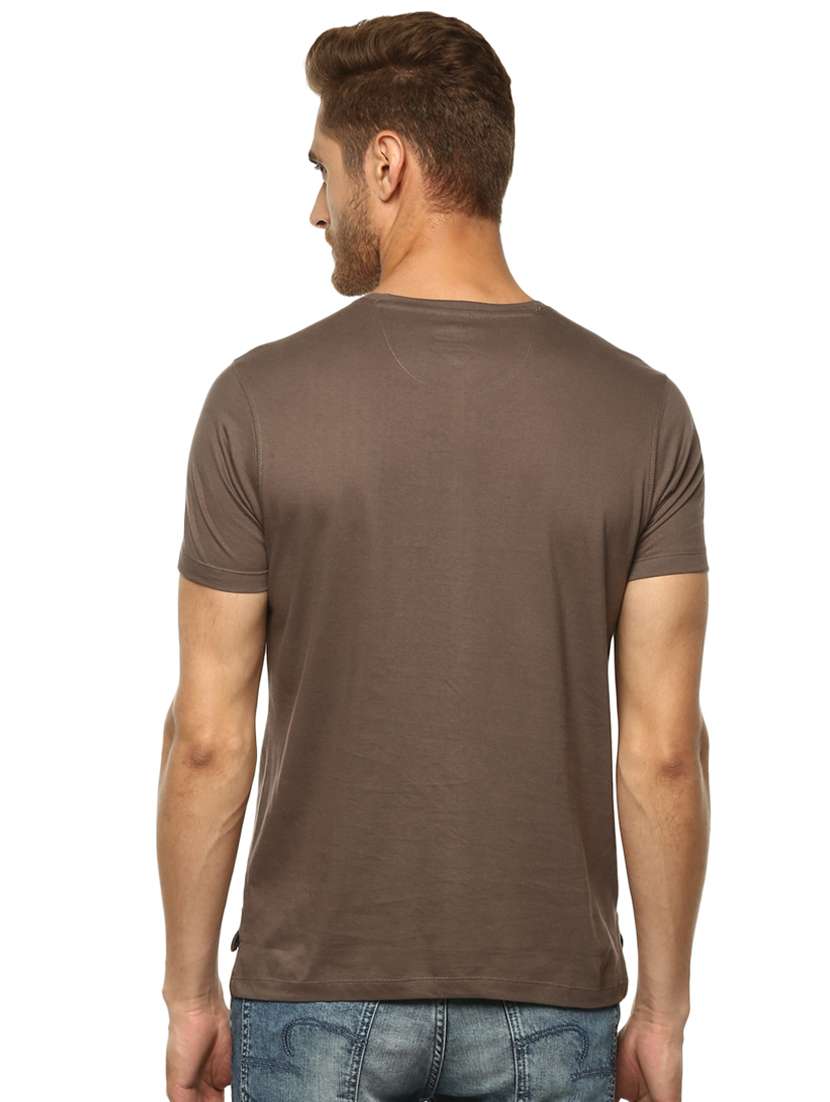 brown cotton front print t-shirt - 15147851 -  Standard Image - 2