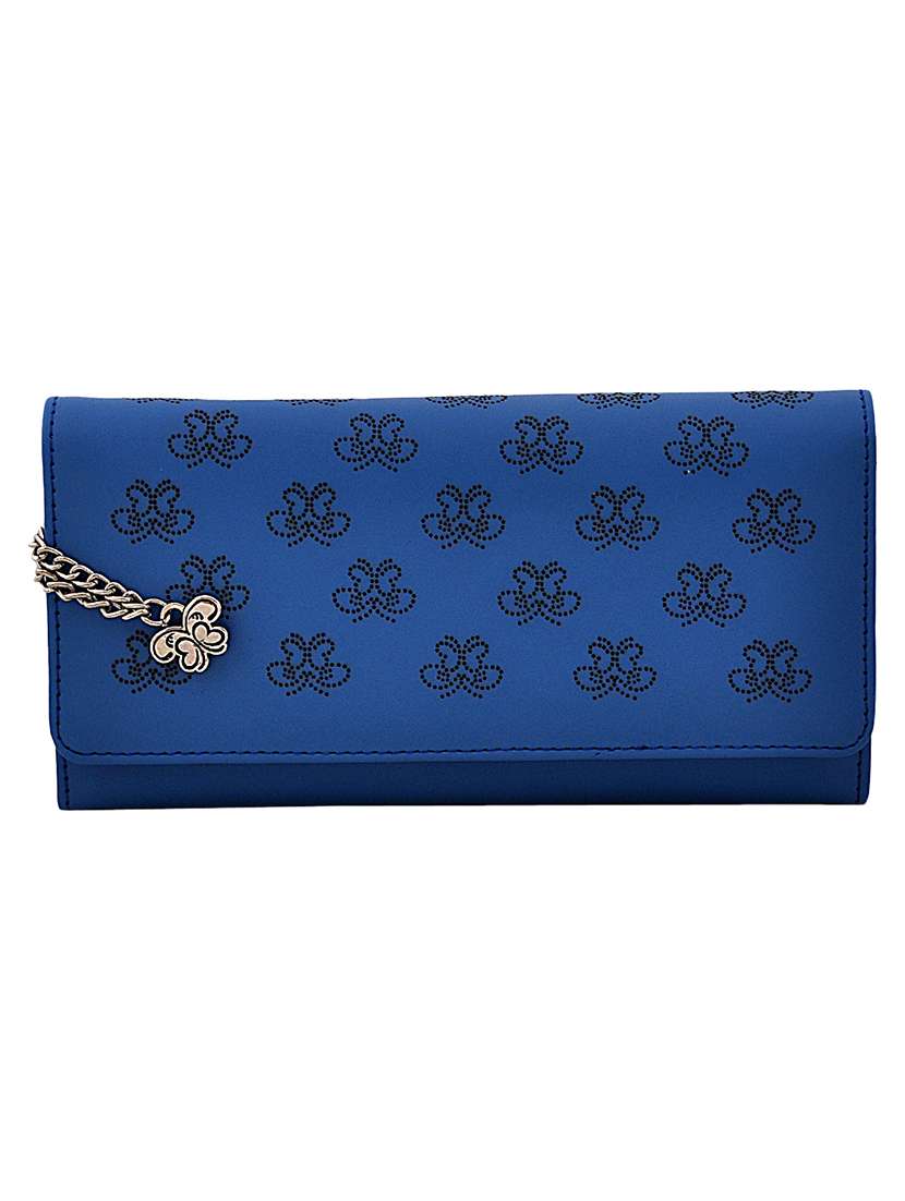 blue leatherette  regular clutch