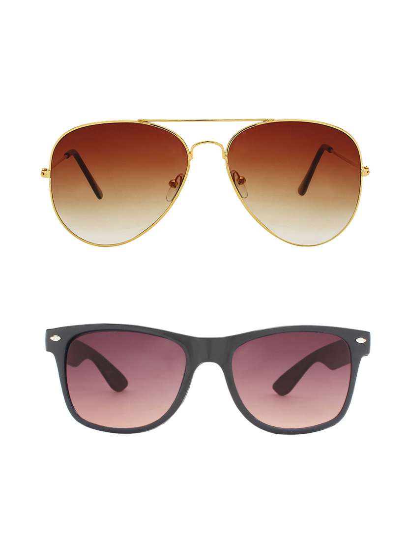 abner combo of 2 sunglasses aviator & wayfarer sunglasses-combo 2357