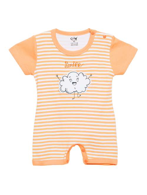orange cotton romper - 15160331 - Standard Image - 0