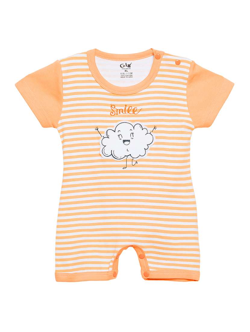 orange cotton romper