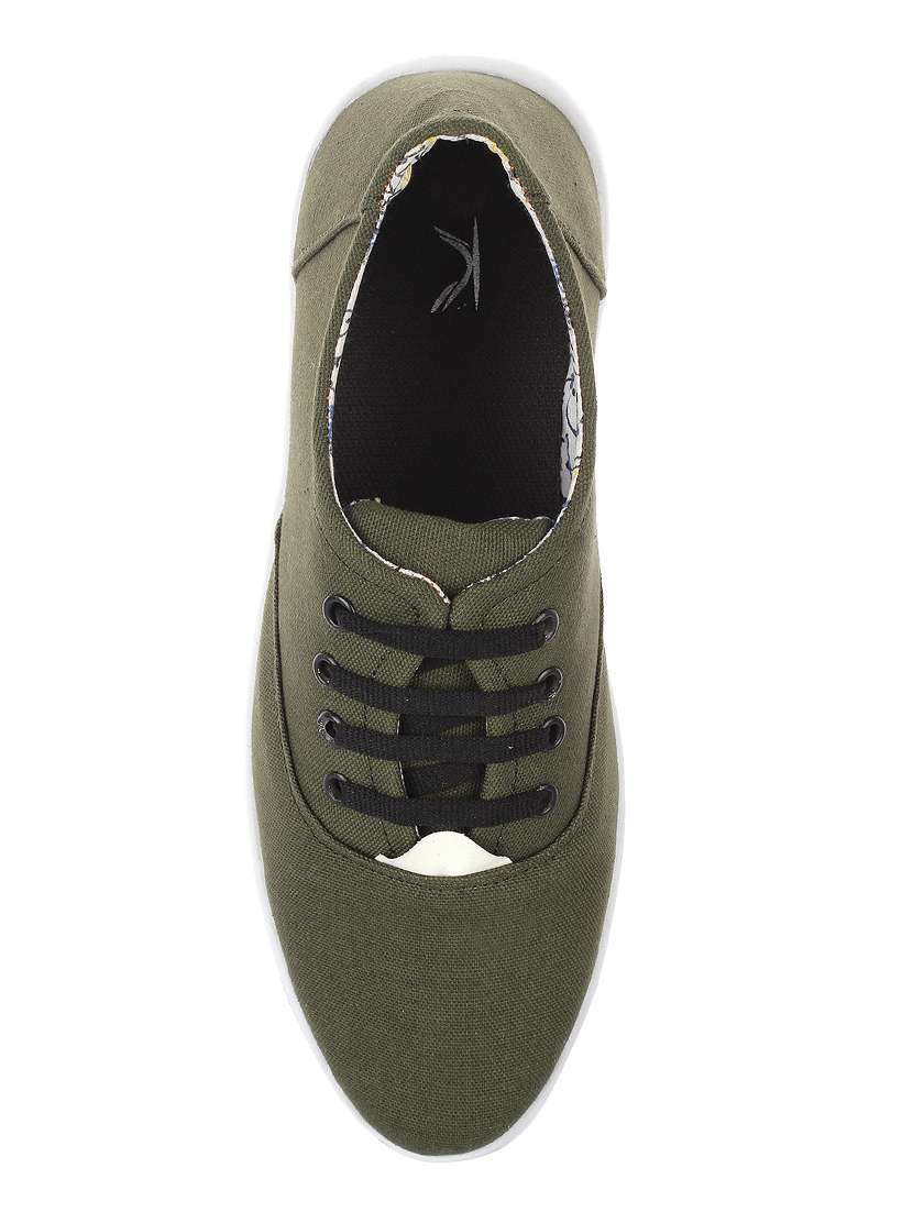 green canvas lace up sneaker - 15160346 -  Standard Image - 2