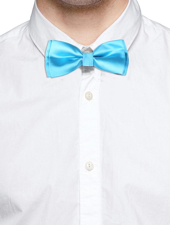 blue micro fiber bow tie - 15160595 - Standard Image - 2