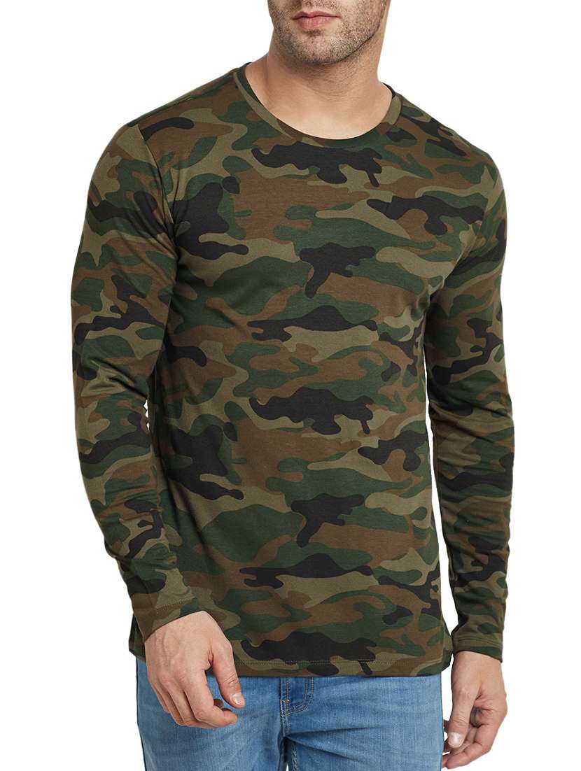 green cotton all over print tshirt