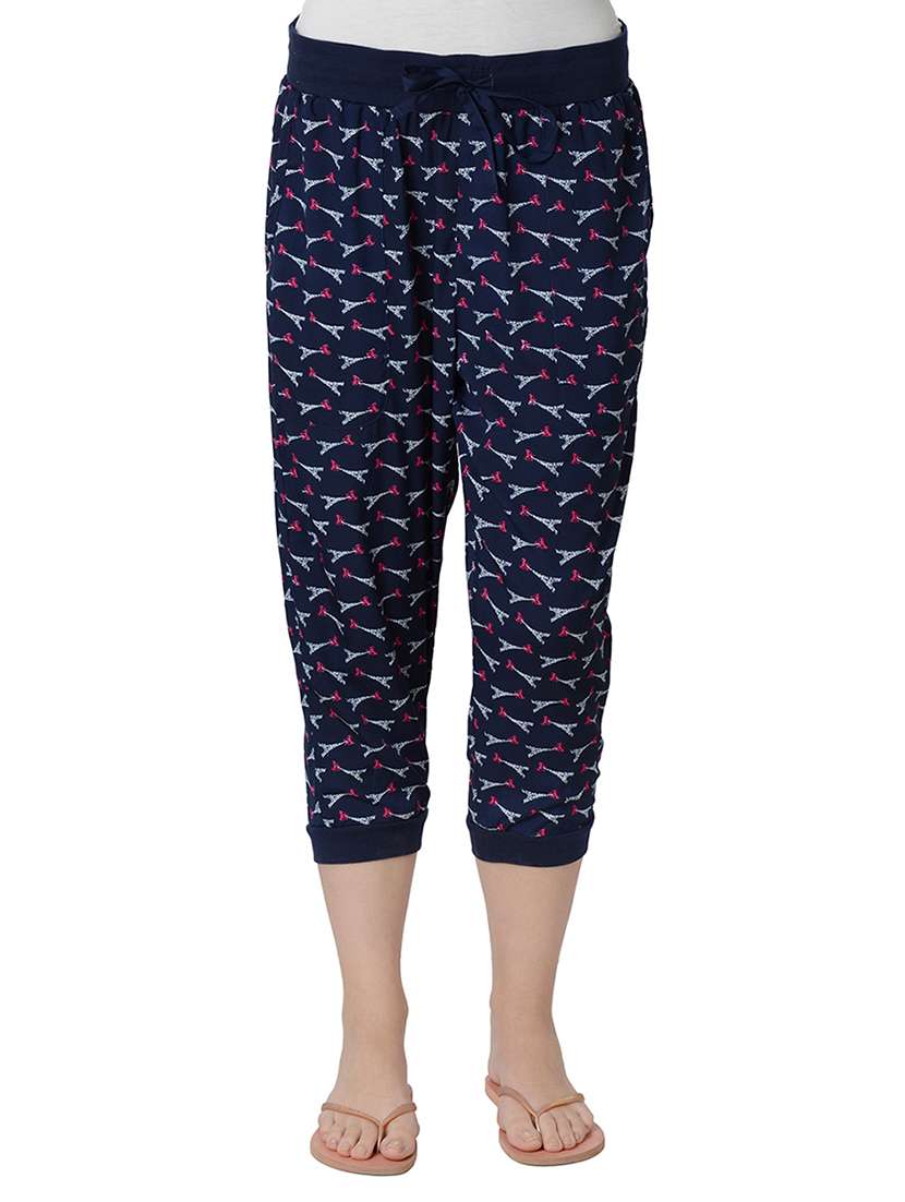 navy blue printed pajama