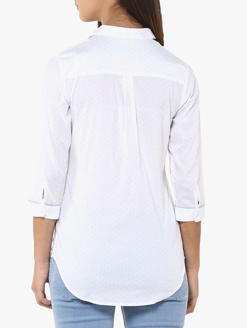 White Cotton Printed Shirt - 15163511 -  Standard Image - 2