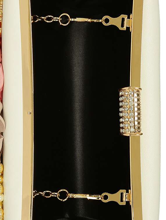 white leatherette  box clutch - 15164985 -  Standard Image - 2