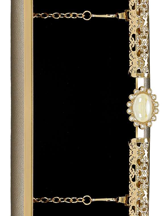 metallic leatherette  box clutch - 15164986 -  Standard Image - 2