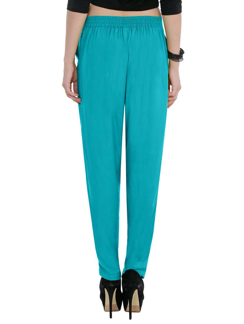 high rise solid flat front trouser - 15165415 - Standard Image - 2