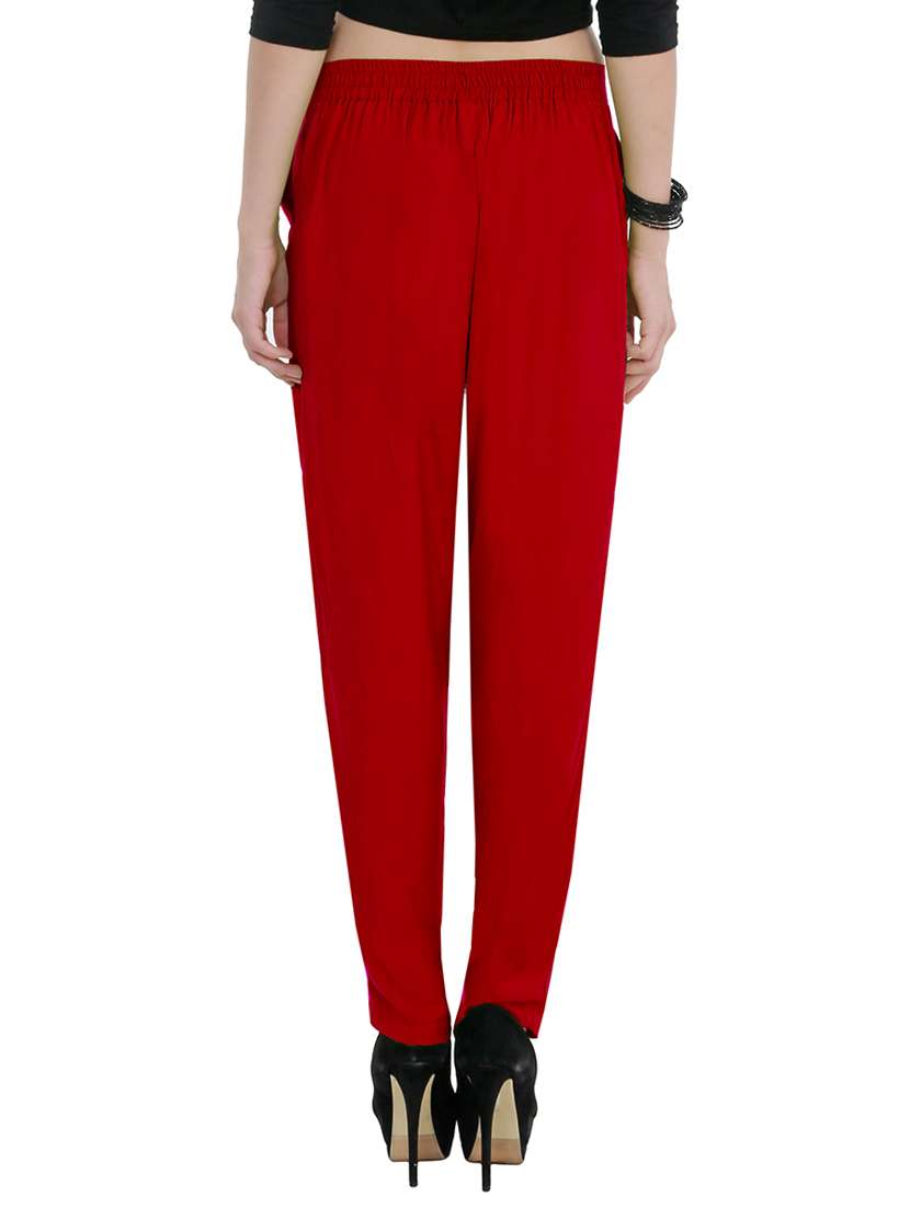 high rise solid flat front trouser - 15165416 - Standard Image - 2