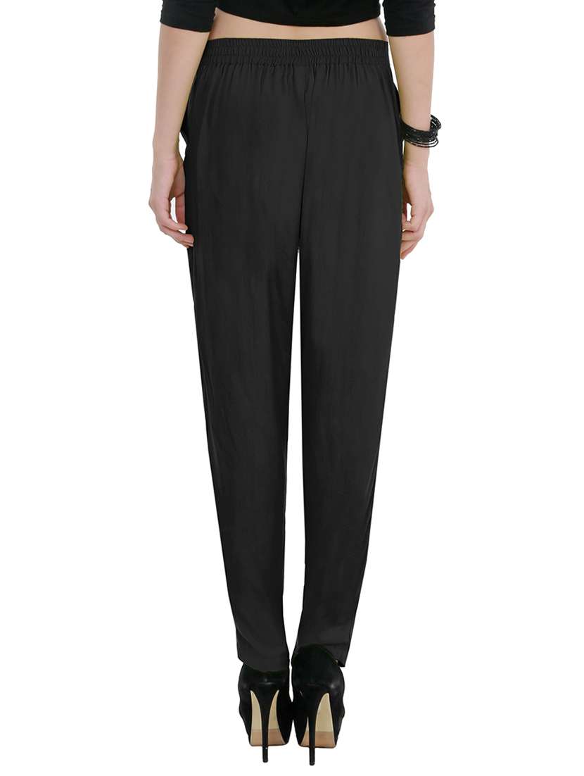 high rise solid flat front trouser - 15165419 - Standard Image - 2