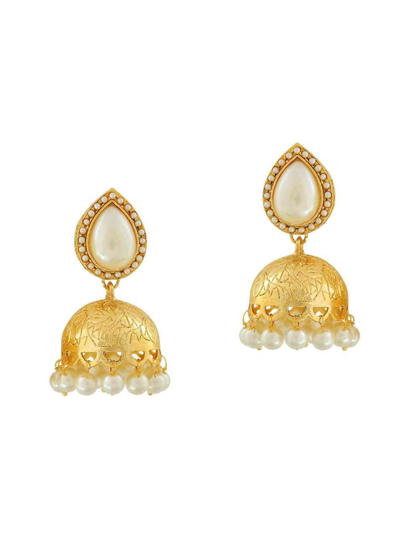 white gold tone jhumka