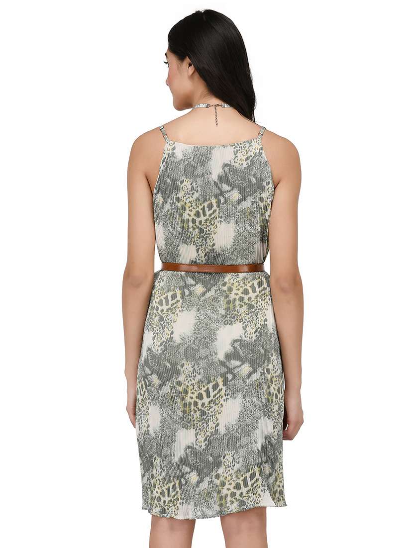 women's belted printed dress - 15169497 -  Standard Image - 2