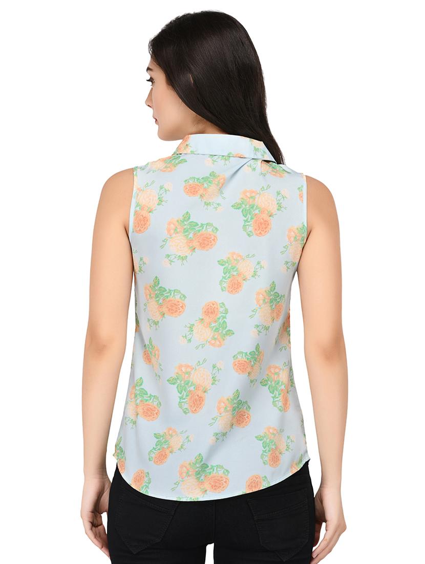 light blue floral shirt - 15169504 - Standard Image - 2