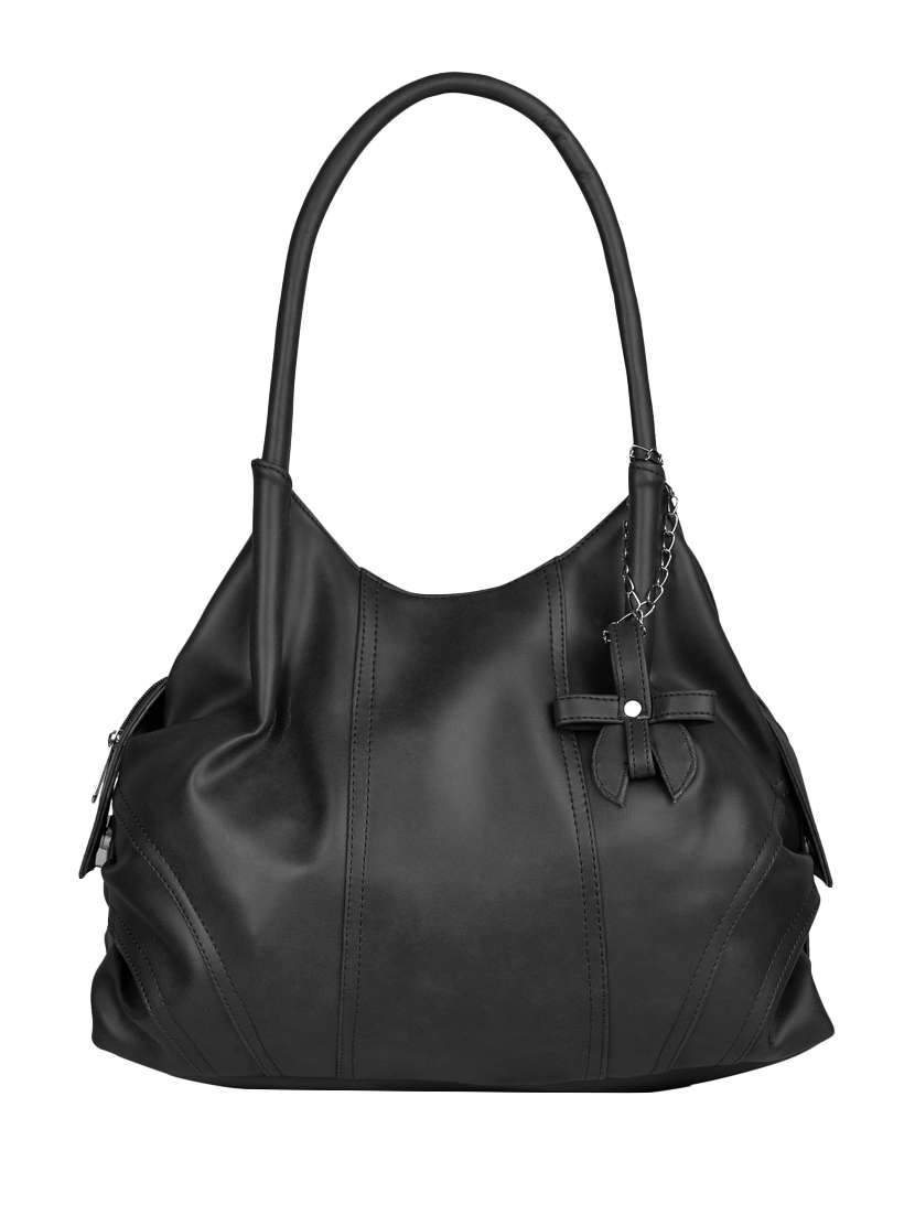 black leatherette (pu) handbag