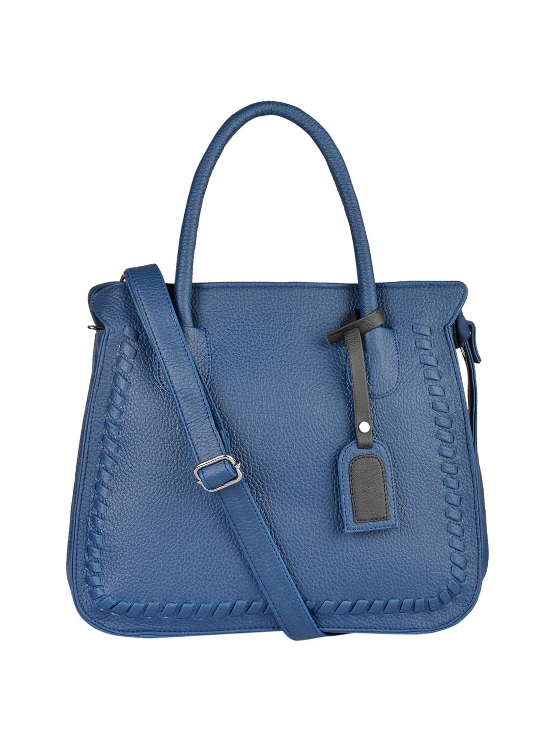 blue leatherette  regular handbag
