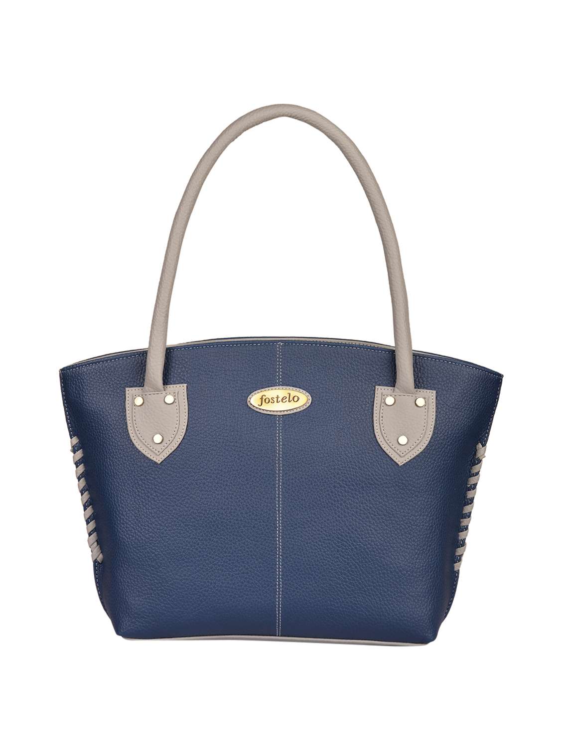 blue leatherette  regular handbag