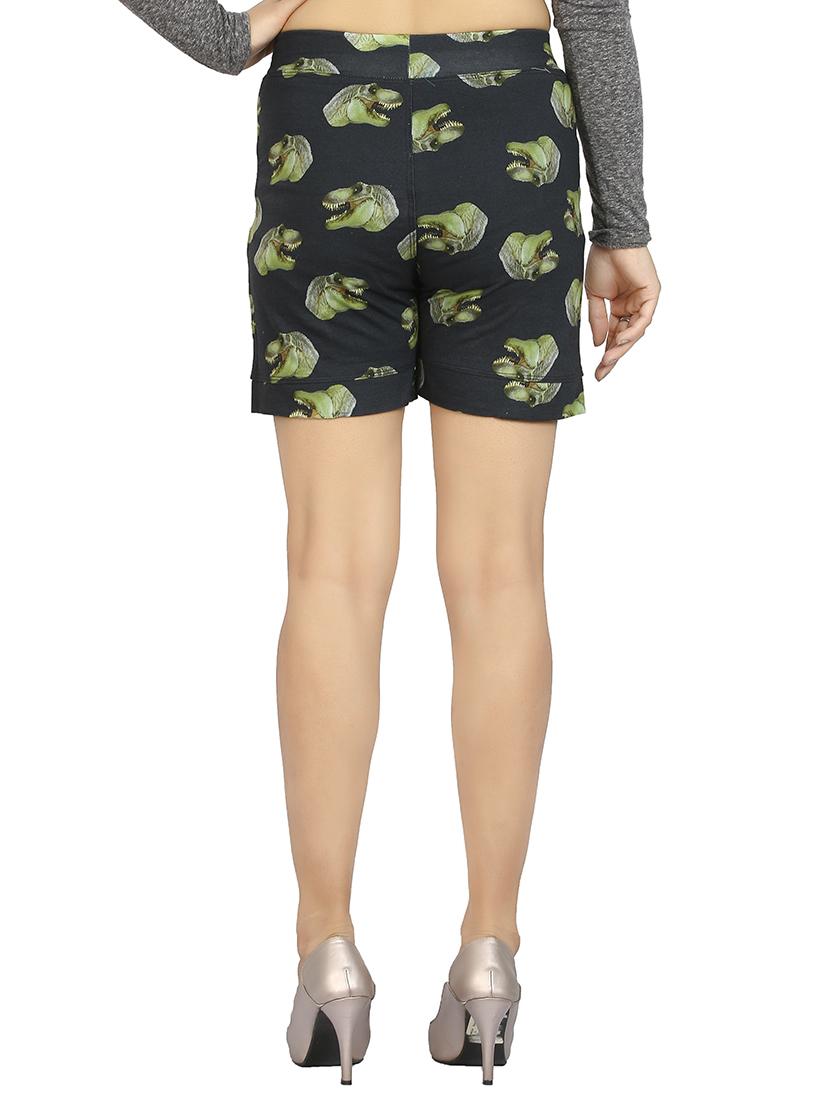 black printed cotton shorts - 15172858 - Standard Image - 2