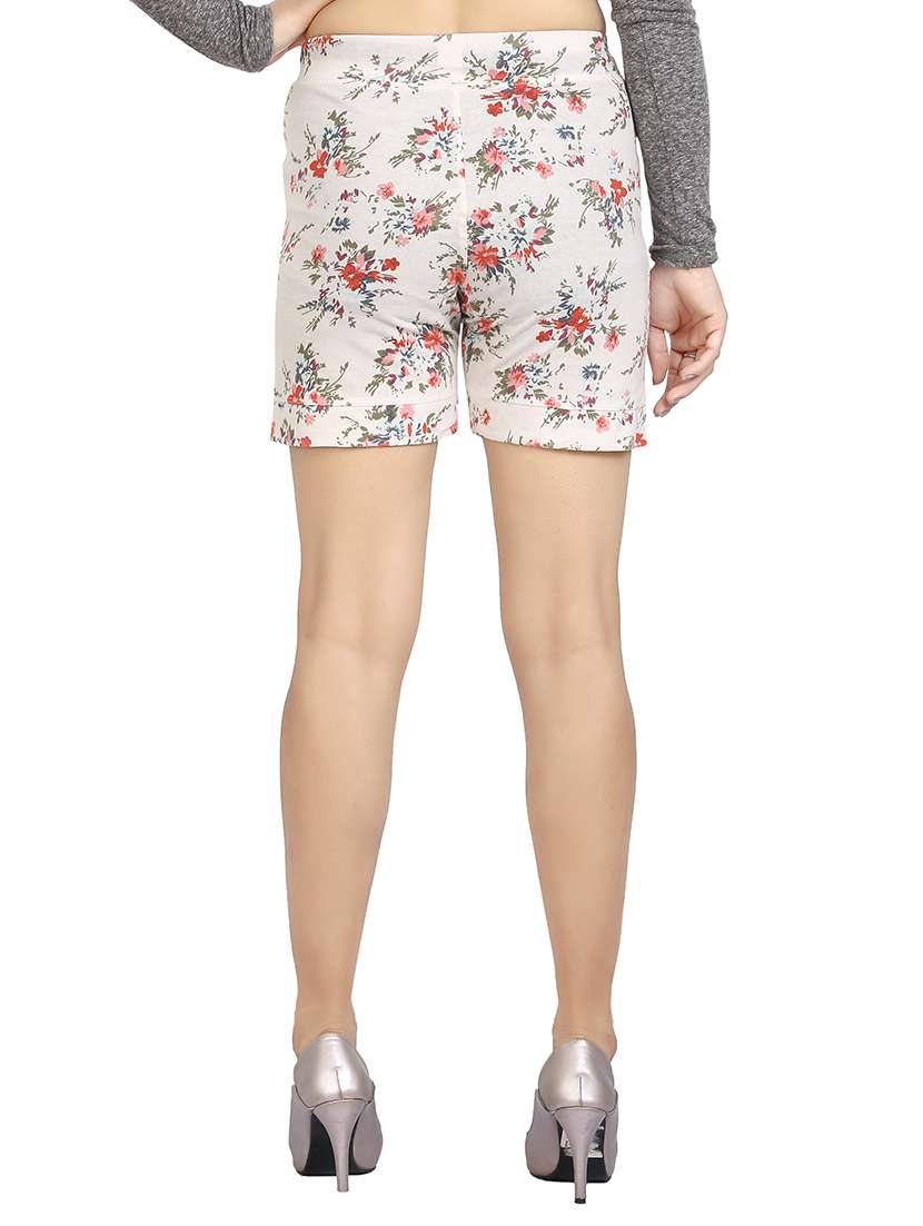 beige floral cotton shorts - 15172861 -  Standard Image - 2