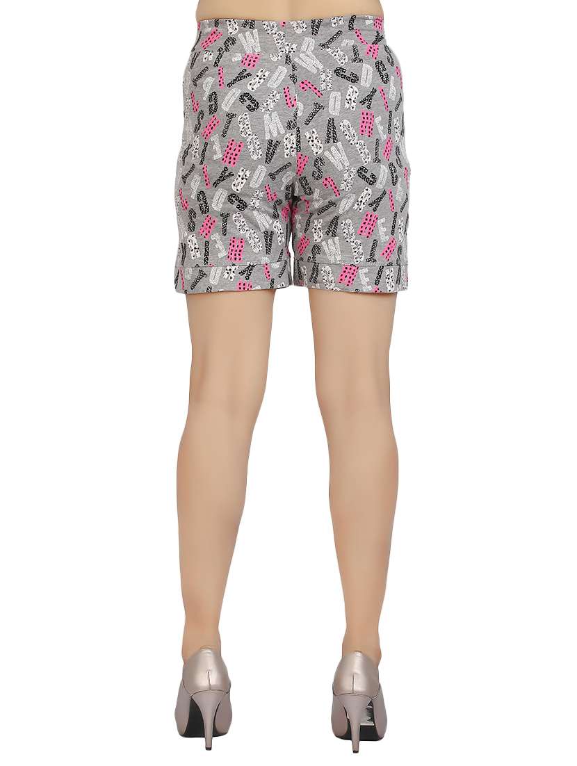 grey printed cotton shorts - 15172863 -  Standard Image - 2