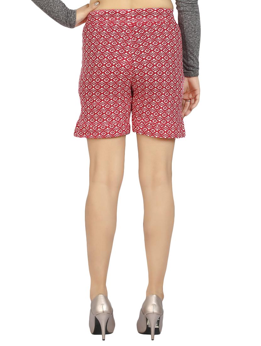 red printed cotton shorts - 15172864 - Standard Image - 2