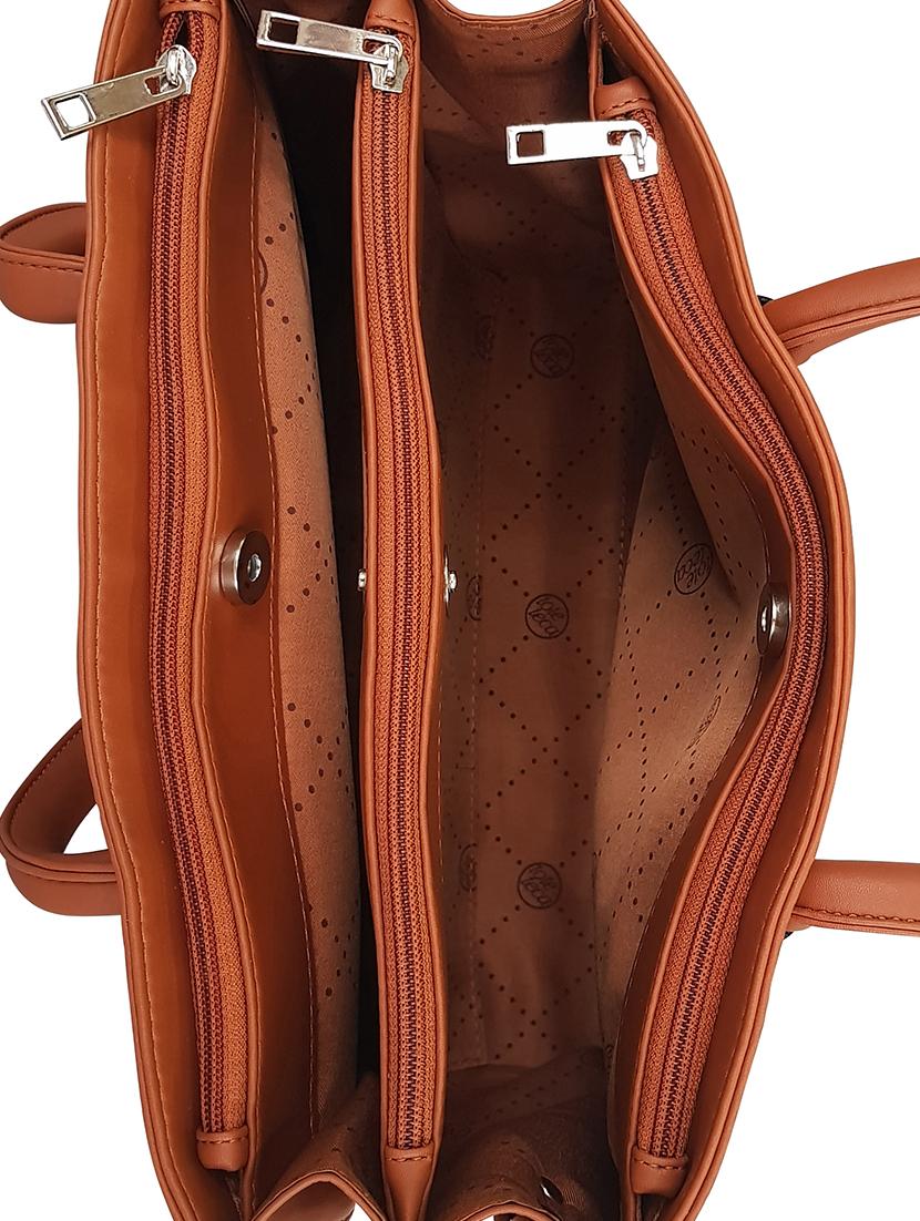 brown leatherette (pu) handbag - 15179317 - Standard Image - 2