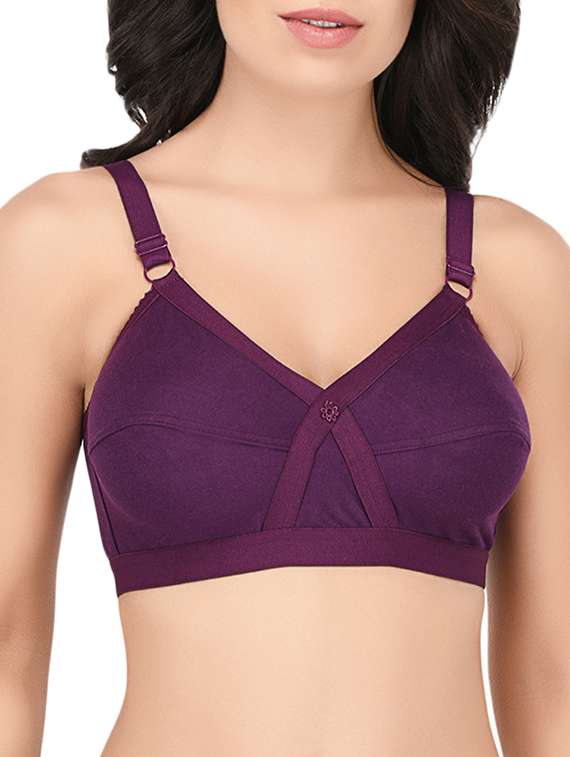 floral patch solid bra 