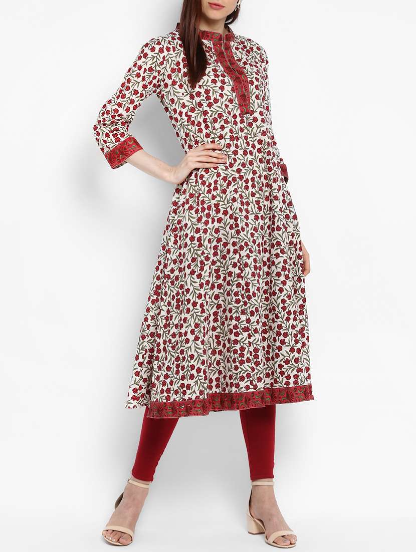 white cotton anarkali kurta