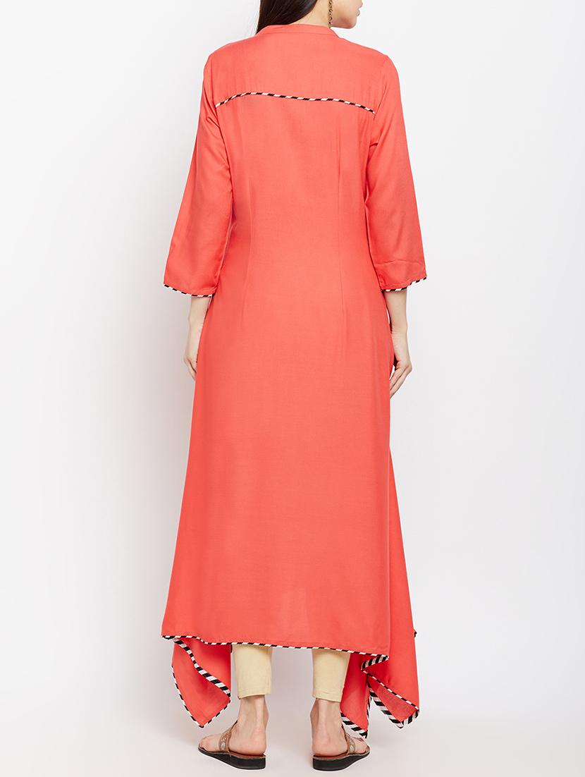 asymmetric embroidered kurta - 15189573 - Standard Image - 2