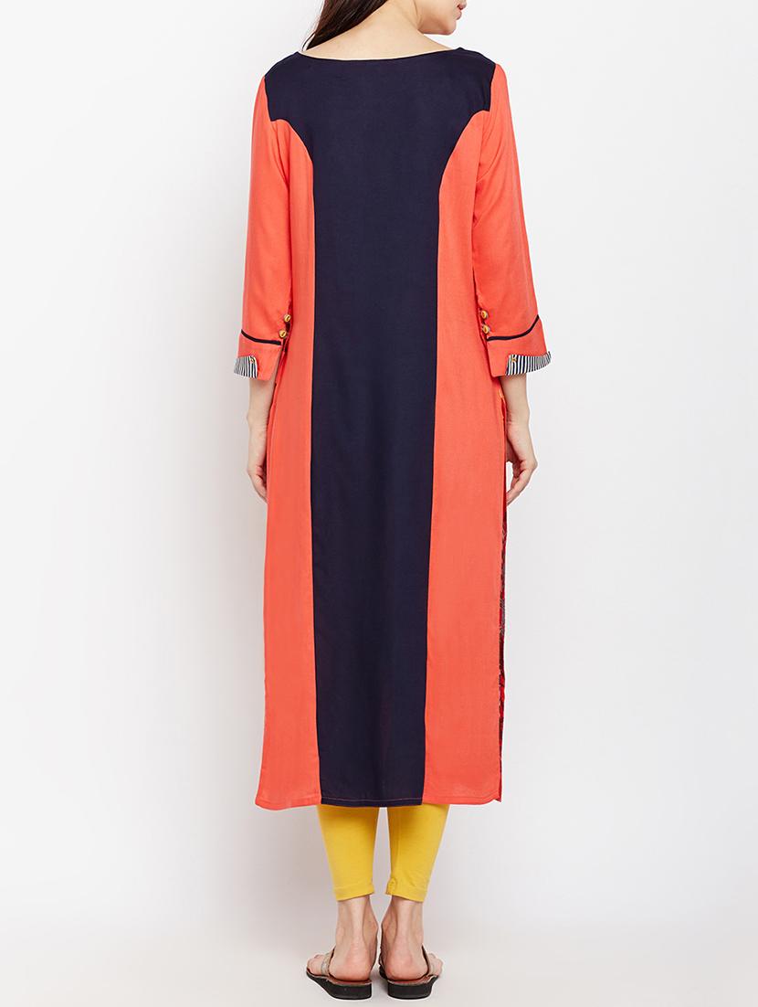 straight embroidered kurta - 15189581 - Standard Image - 2