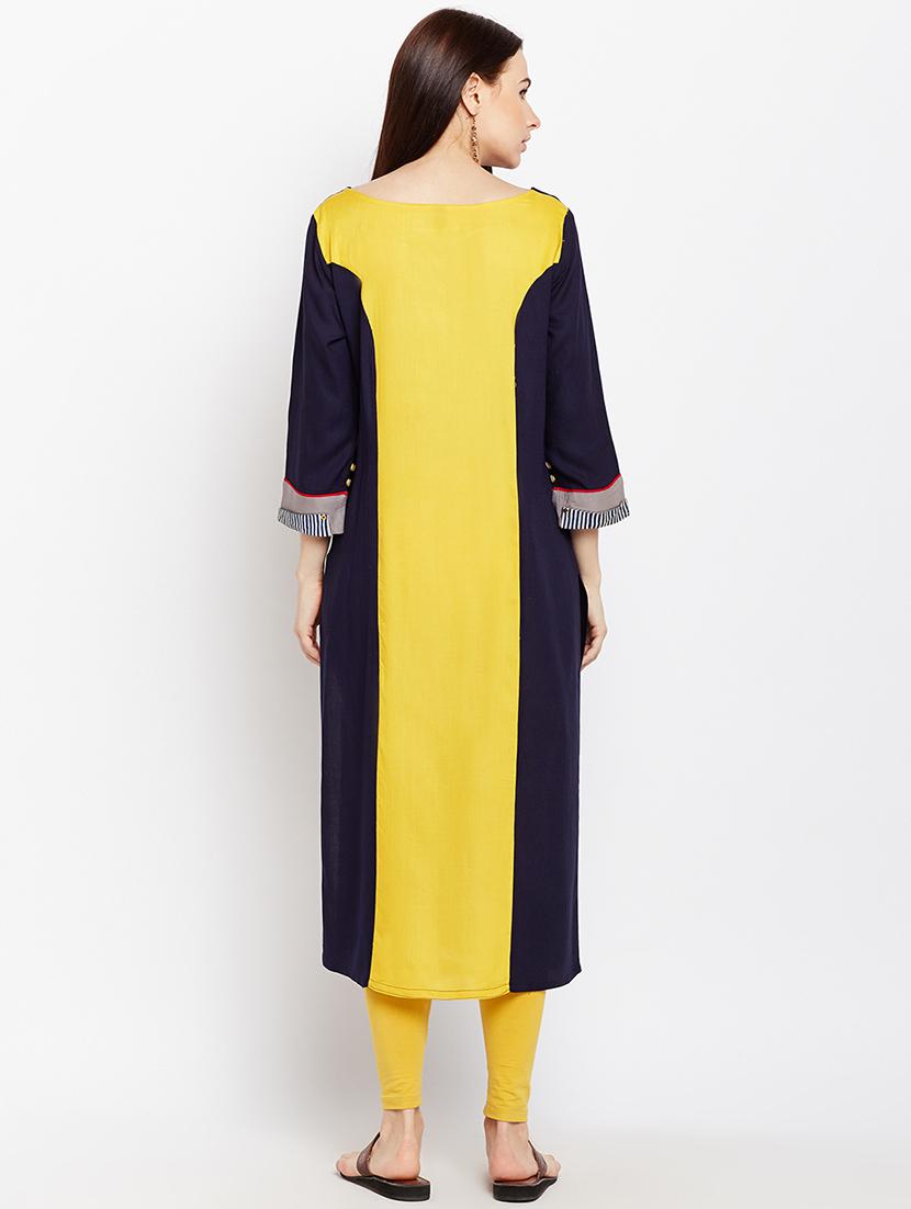 embroidered straight kurta - 15189583 - Standard Image - 2