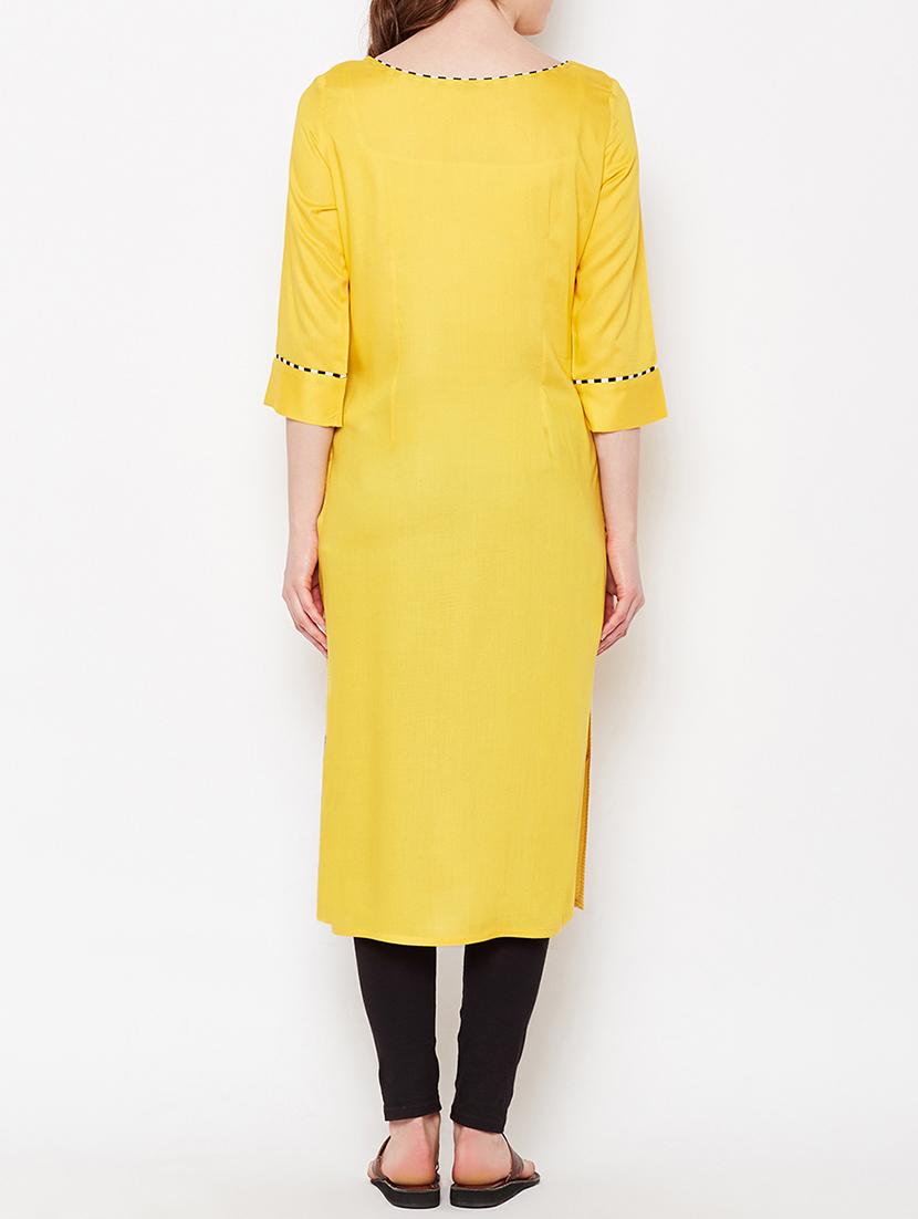 straight embroidered kurta - 15189598 - Standard Image - 2