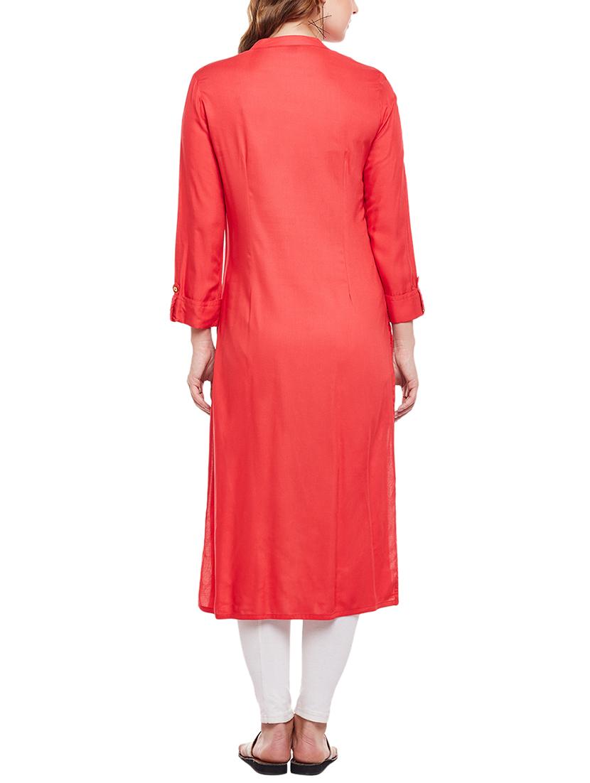 straight solid kurta - 15189606 - Standard Image - 2