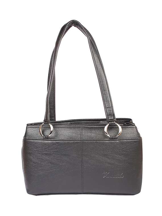 black leatherette (pu) handbag