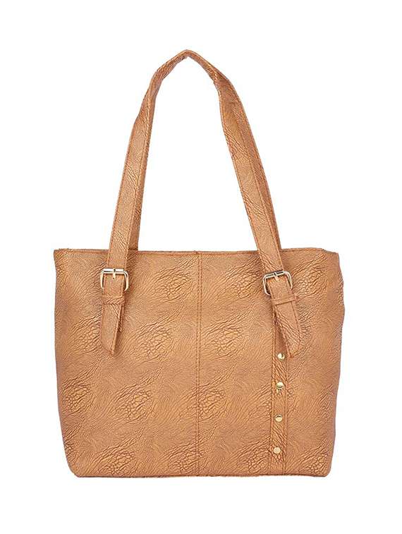 brown leatherette (pu) handbag