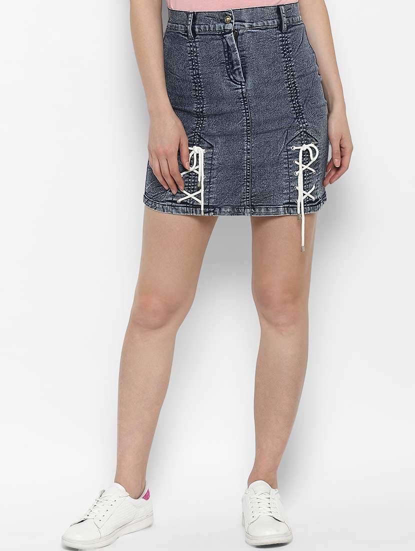 blue denim skirt
