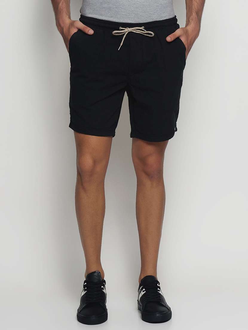 black cotton shorts