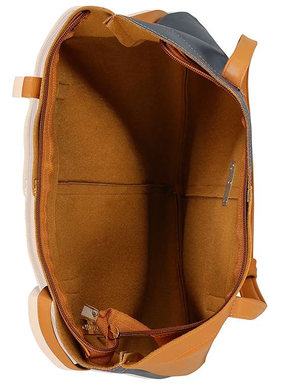 tan leatherette (pu) combo tote - 15193827 -  Standard Image - 2