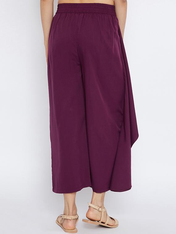 purple solid palazzo - 15194487 - Standard Image - 2